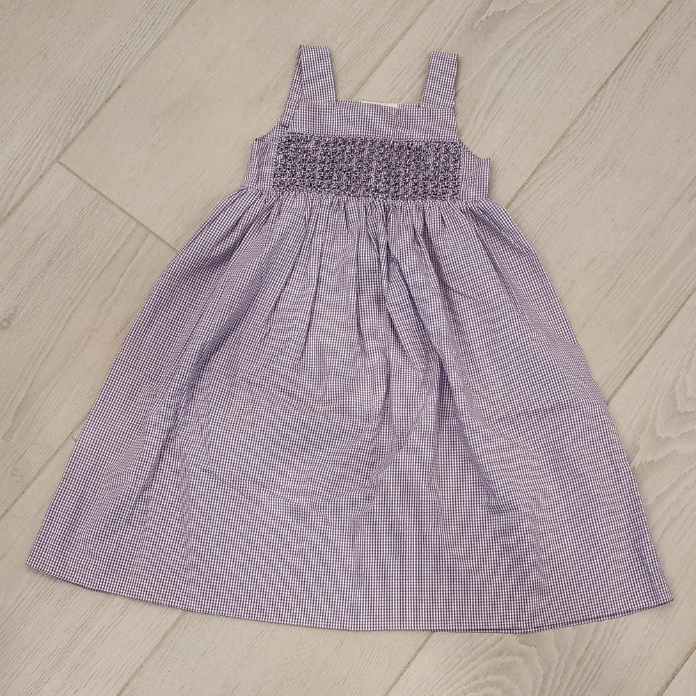 Smocked Purple Gingham Sundress